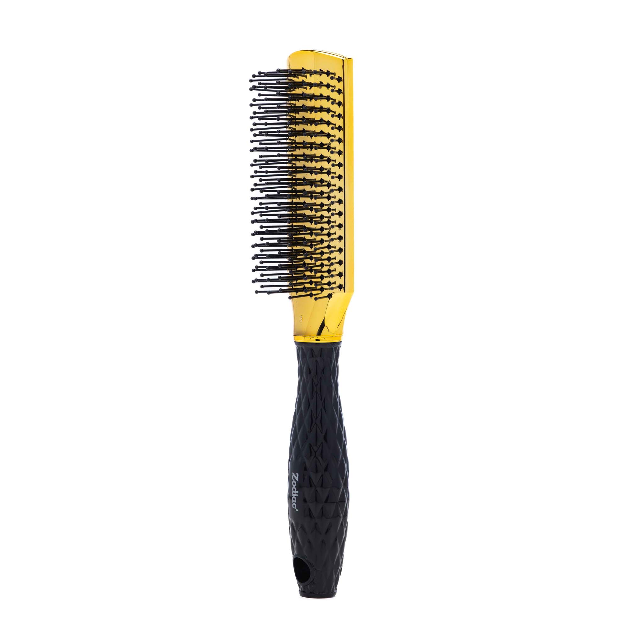Zodiac Diamond Flat Hair Brush - Chrome Gold