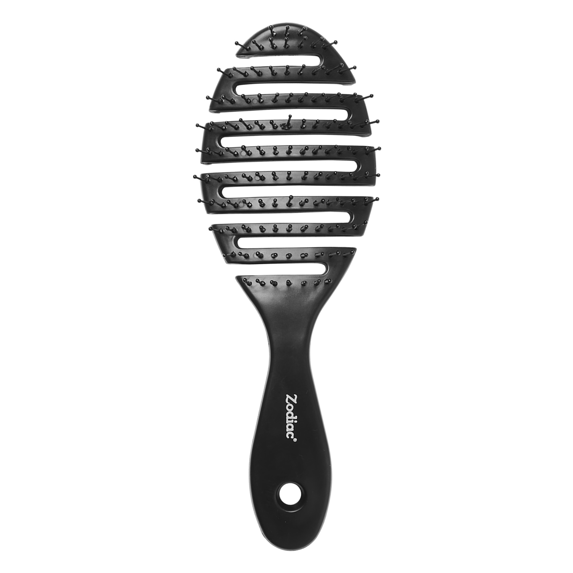 Zodiac Oval Glider Hair Brush Black